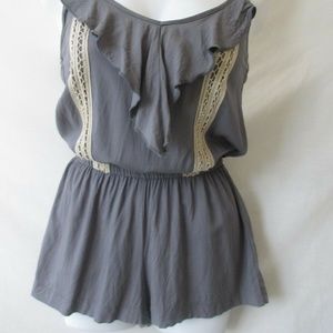 XHILARATION XS SHORTS PENS sleeveless BLOUSE GREY